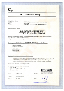 Vyhlásenie zhody - Izolačný spoj prírubový typ IPS