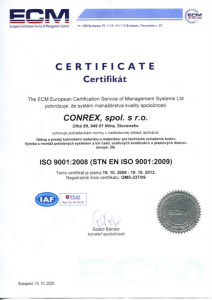 Certifikát ECM